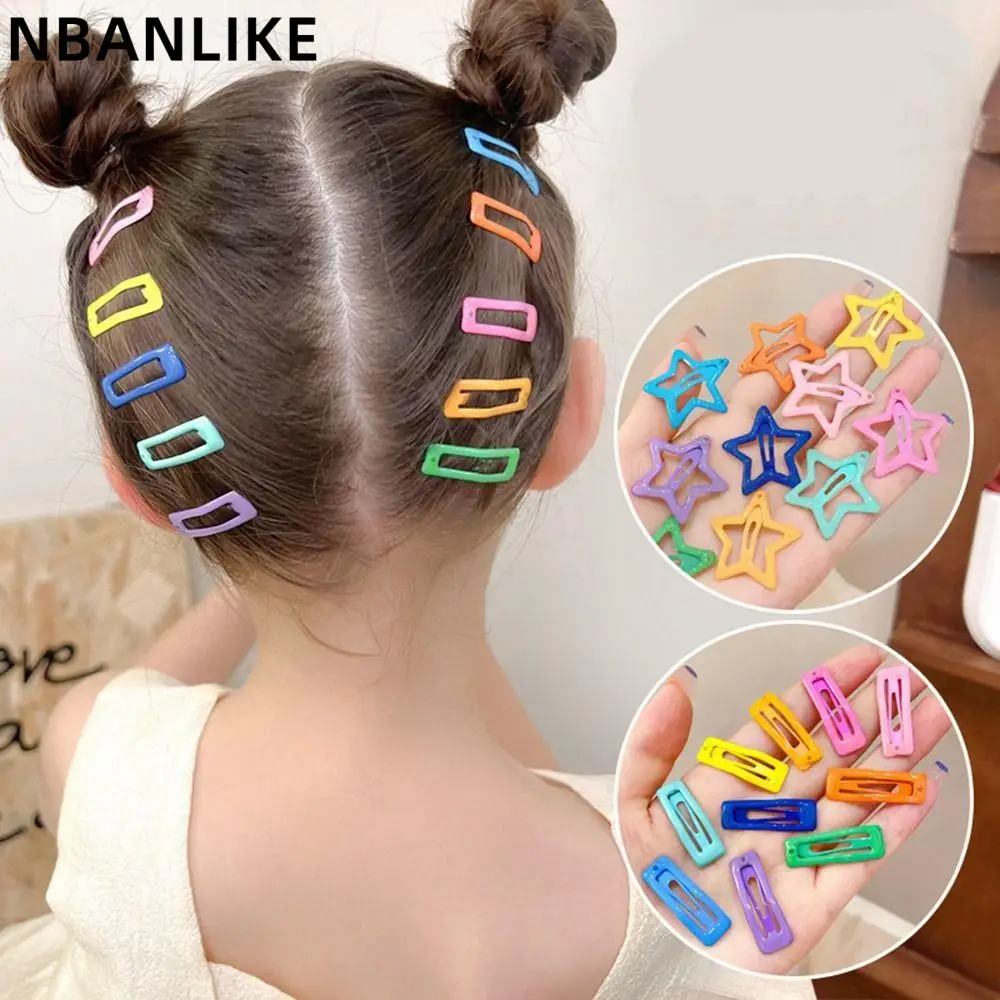 

8PCS/Set Y2K Summer Candy Color Butterfly Hair Clip Geometry Shape Cute Kids BB Clip Children Hairpin Set