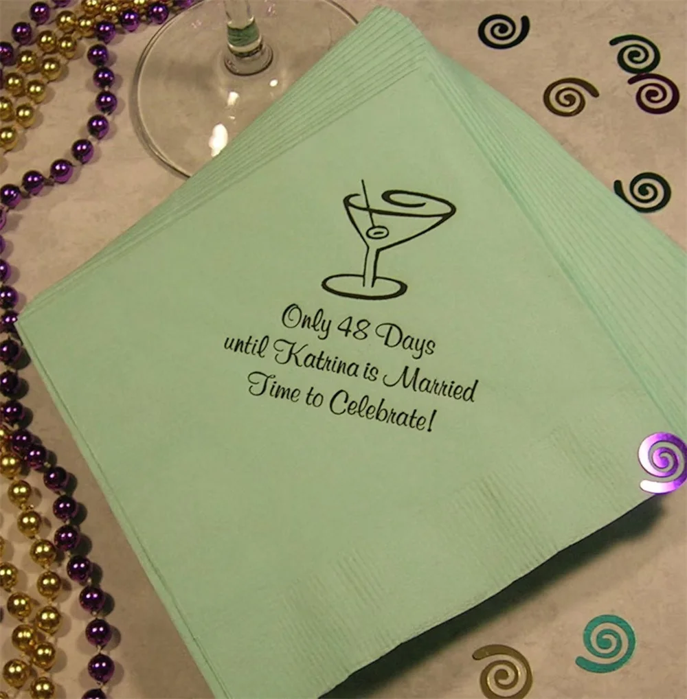 

50PCS Bachelorette Party napkins wedding shower personalized wedding napkins cocktail napkins martini napkins beverage and lunch