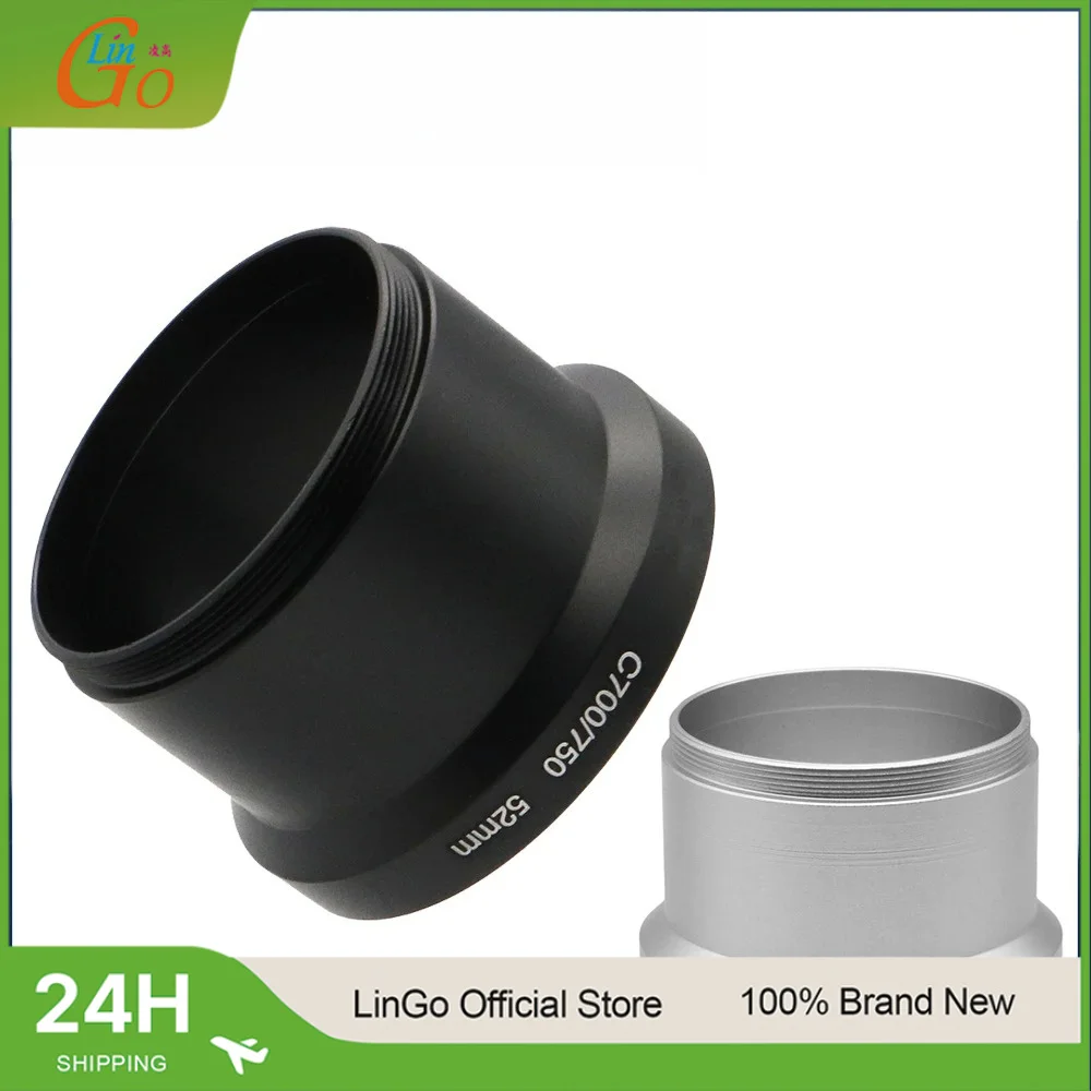 Lin Go 52mm Lens Adapter Tube For Olmpus SP-500 C-740 C-750 Lens Protector Exension Tube Black/Sliver