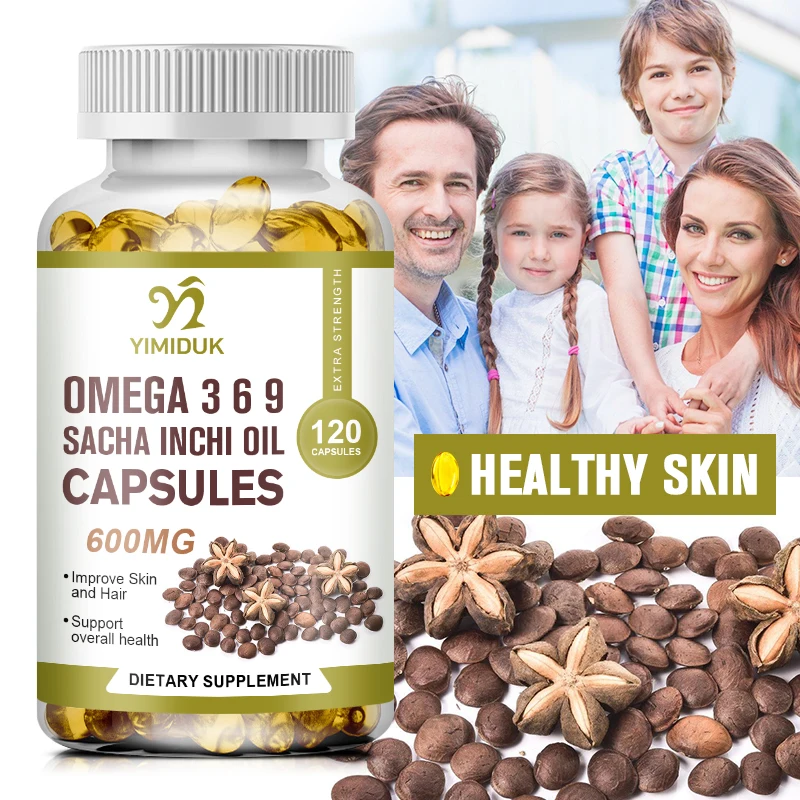 Sacha Inchi Oil Capsules, Rich Source of Omega 3, 6 and 9, Essential Fatty Acids,  Healthier Essential Fatty Acids Source