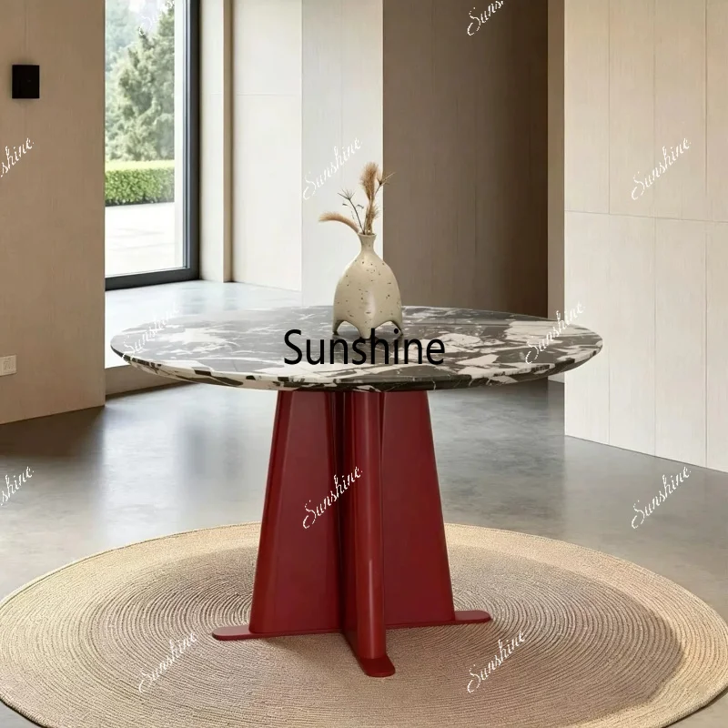 Natural luxury stone round table, high-end restaurant round table