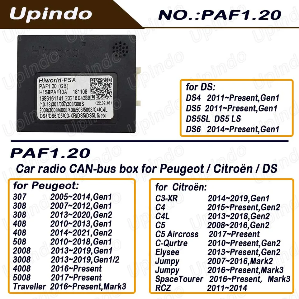 Car Radio Android Head Unit CAN Bus Decoder Adapter For Peugeot
