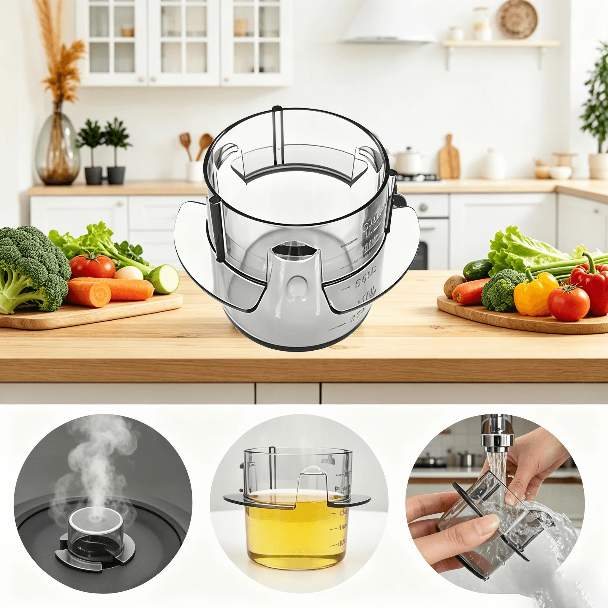 Tapa Dosificadora y Selladora para Taza Medidora de 100 ml, Tapa Precisa para Líquidos y Polvos Compatible con Monsieur Cuisine Connect Smart Edition