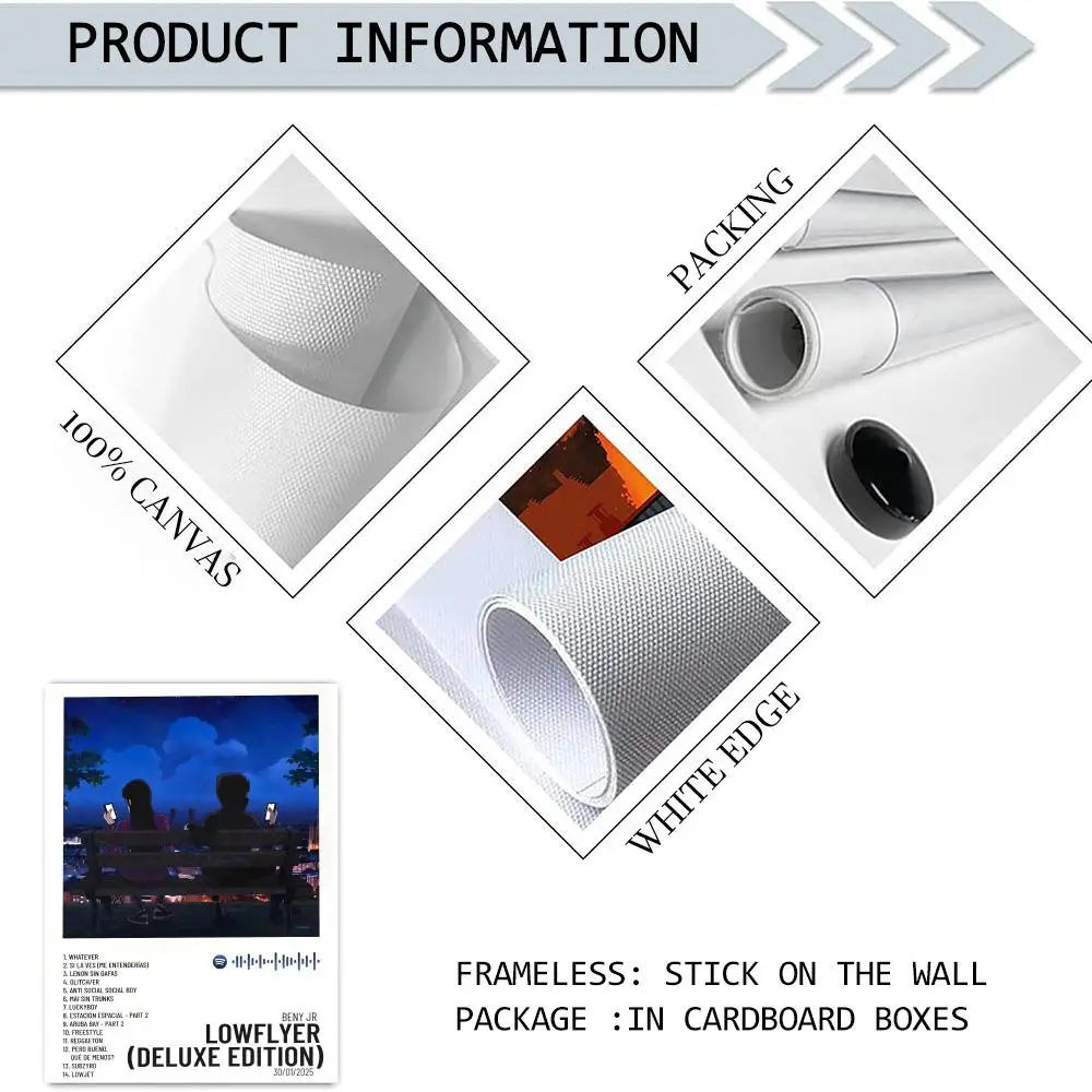 البوب مغني الراب B_BENY J_JR ألبوم HD الكتان قماش المشارك جدار الفن يطبع لغرفة المعيشة غرفة نوم مكتب هدية تزيين المنزل