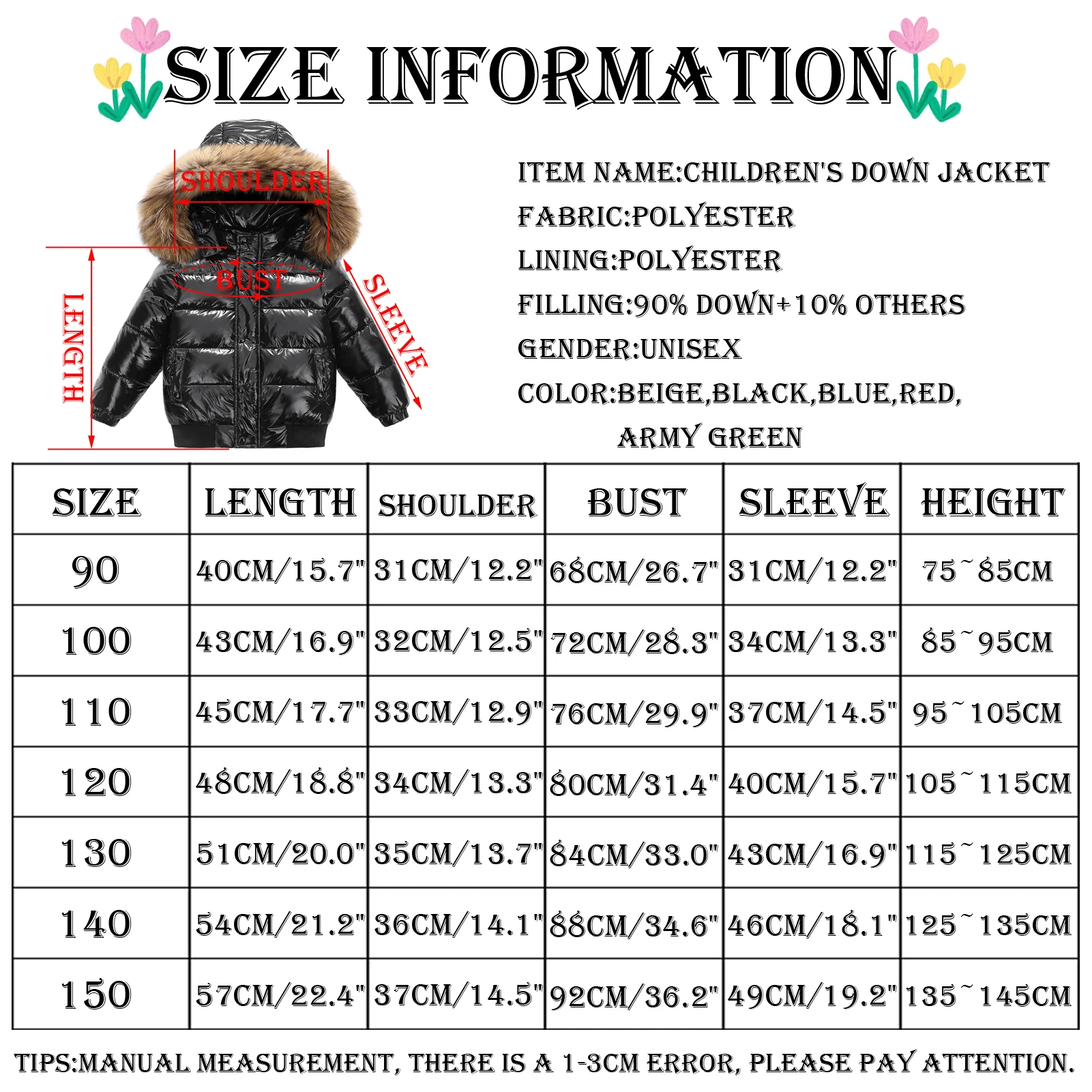 AMUR LEOPARD Girls Down Jacket,Fur Hood Boys Puffer Coat,Thick Warm White Duck Down Outwear,Windproof Children's Winter Outfits