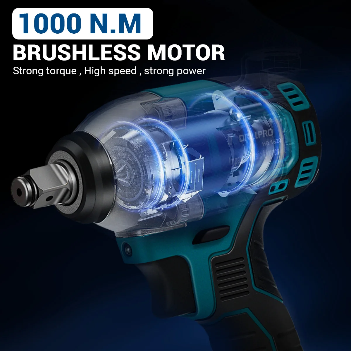 Drillpro 1000N.M Brushless Cordless Electric Impact Wrench1/2 inch Cordless High Torque Power Tools For Makita 18V Battery