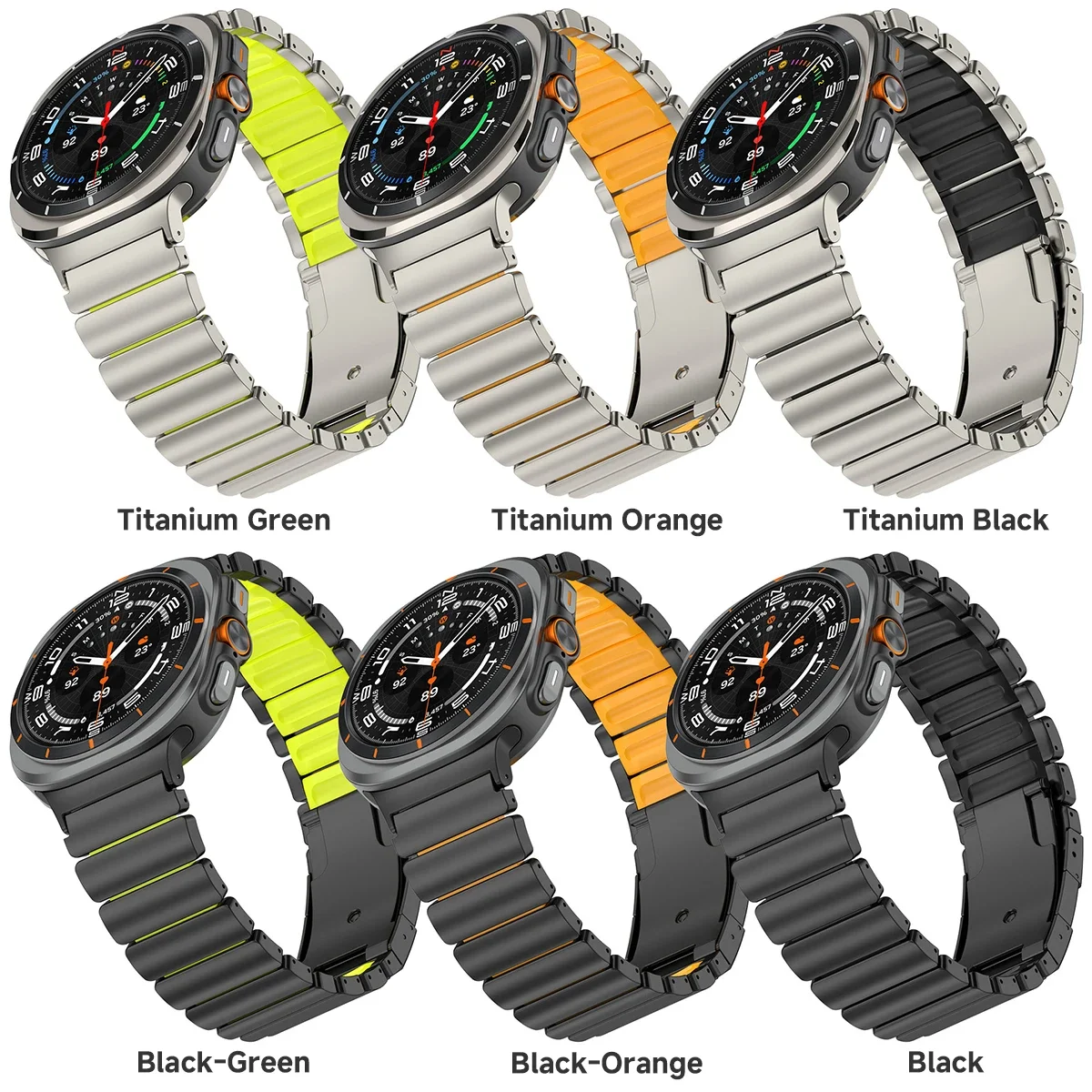 حزام مطاطي من التيتانيوم + لساعة سامسونج جالاكسي 8/8 كلاسيكي 44 مللي متر 40 مللي متر 46 مللي متر حزام معدني من السيليكون لسوار جالاكسي Ultra2025 47 مللي متر #5