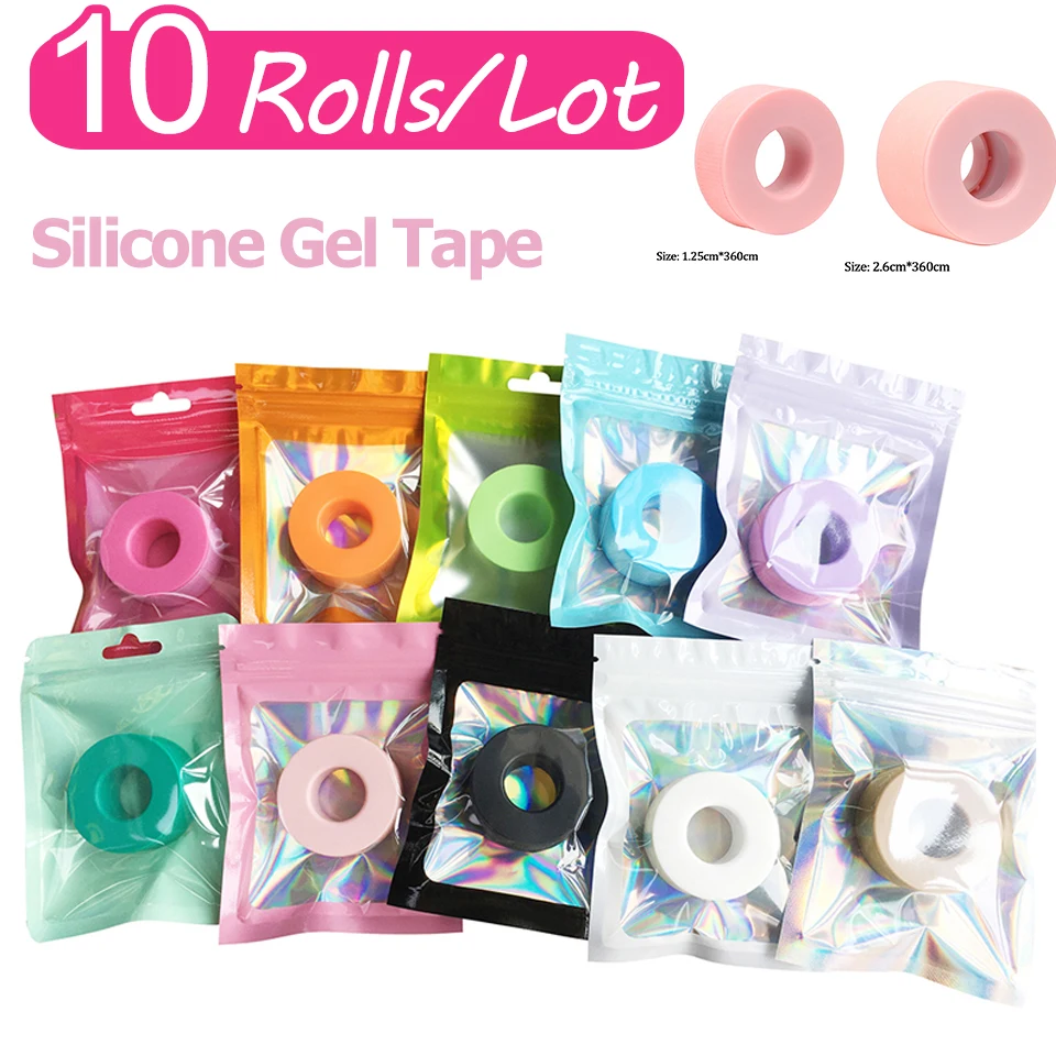10Rolls/Lot Silicone Gel Tape For Eyelash Extension Sensitive Skin Multi Use Non-Woven Breathable Under Eye Pad Patches Supplier