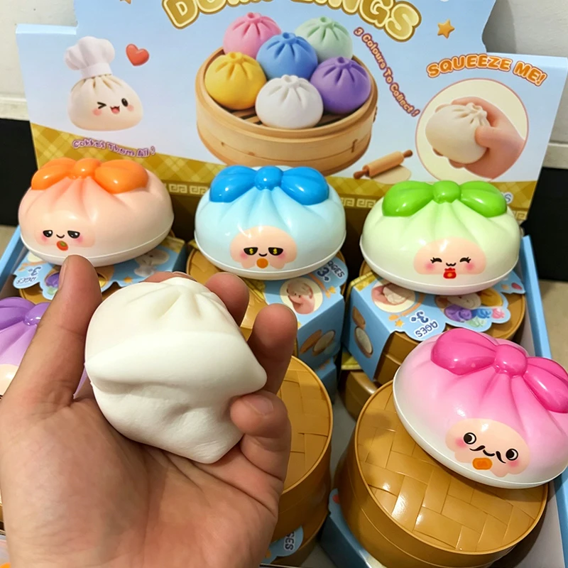 Mysteries Dumpling Soft Squishy Stress Relief Decor Cute Desktop Ornament Perfect Office Desk Accessory Birthday Holiday Gift