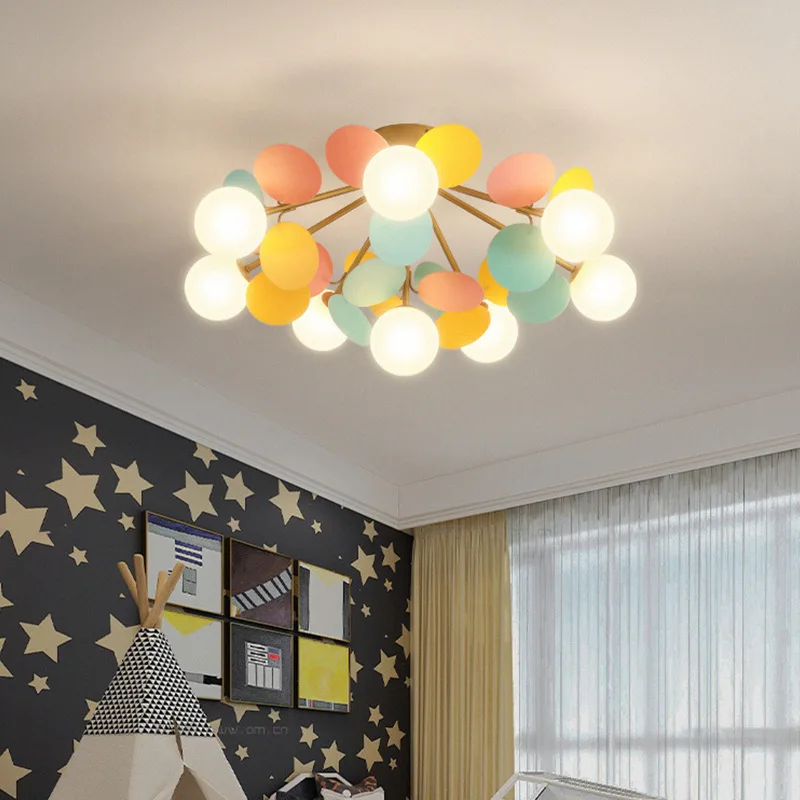 Lámpara de techo moderna para decoración de habitación de niños, luz montada en el techo, decoración nórdica para guardería