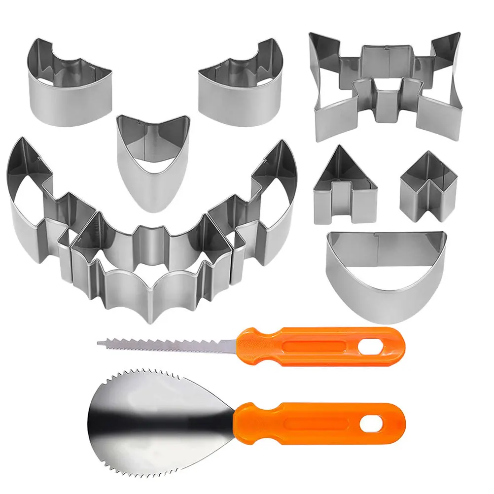 

1 комплект, набор для резьбы по тыкве на Хэллоуин, профессиональные трафареты «сделай сам», инструменты для создания живой атмосферы, набор для скульптуры тыквы