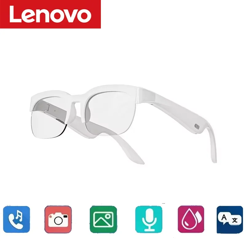 Lenovo Smart-Brille mit 1600W Kamera, 8K-Aufnahme, KI-Echtzeit-Übersetzung, Bluetooth 5.4 Kopfhörer, Anrufaufzeichnung, Musik-Sonnenbrille