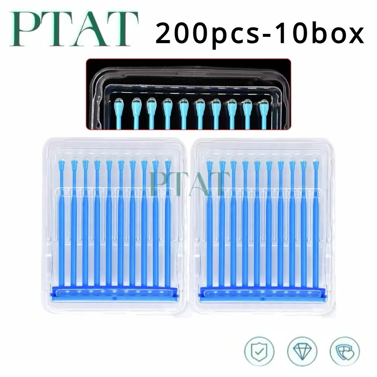 

200PCS/10BOX Disposable Dental Applicator Brush Sticks Adhesive Tip for Tooth Crown Porcelain Veneer Dentist Materials