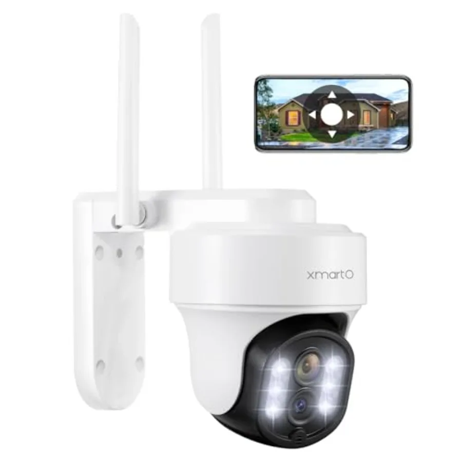 

Indoor Outdoor Surveillance: 2K HD PTZ Security Camera with 10X Zoom Dual Lens, Auto Tracking, Motion Detection, 24/7 Monitorin