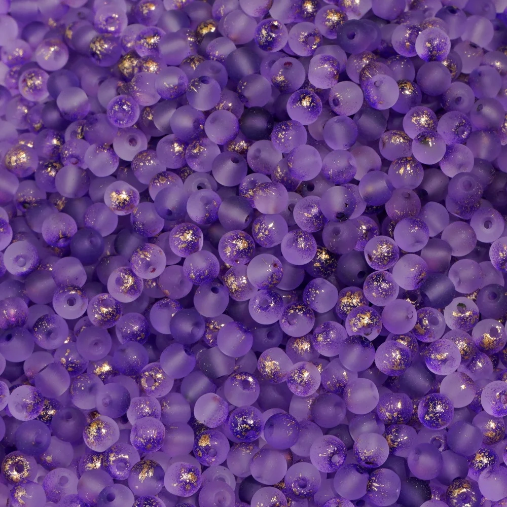 Exquisite 100Pcs/pack 4mm Multi-color Frosted Gold Splattered Glass Rice Beads Loose Beads for Handmade Jewelry DIY Acceessories