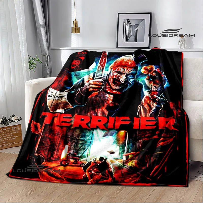 Terrifier horror movie printing Blanket Children Warm Blanket Flannel Soft and Comfortable Blanket picnic blanket birthday gift