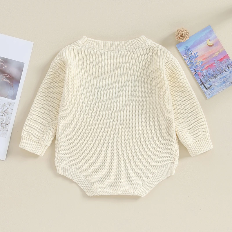 

Baby Sweater Romper Toddler Girl Oversize Embroidery Knit Pullover Sweater Warm Sweatshirt Romper Fall Winter Clothes