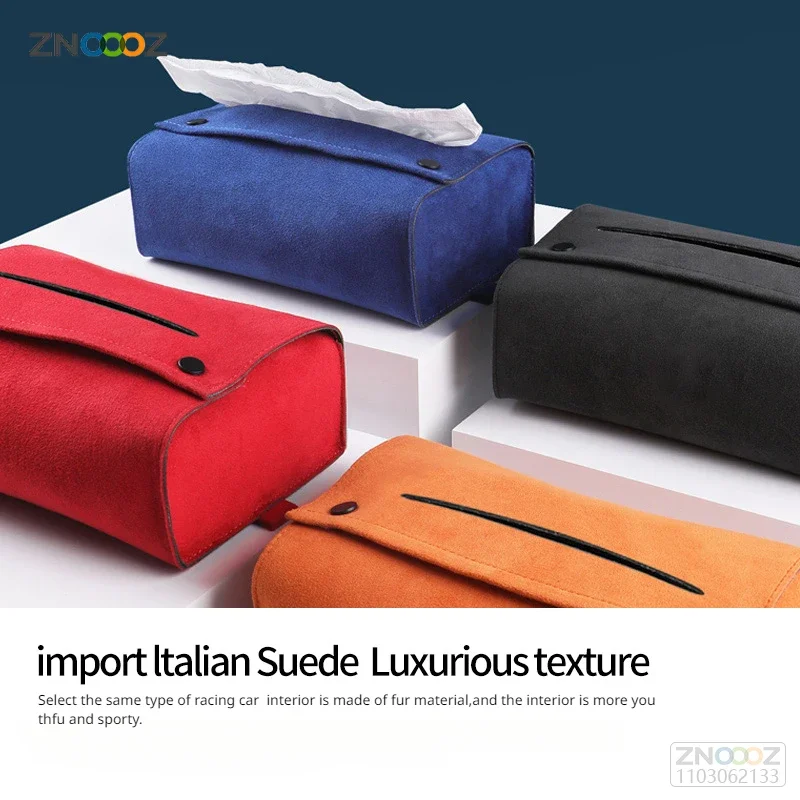 General Motors Tissue Box Suction Box Suede Seat Suspension Multifunctional Tissue Bag Car Accessories