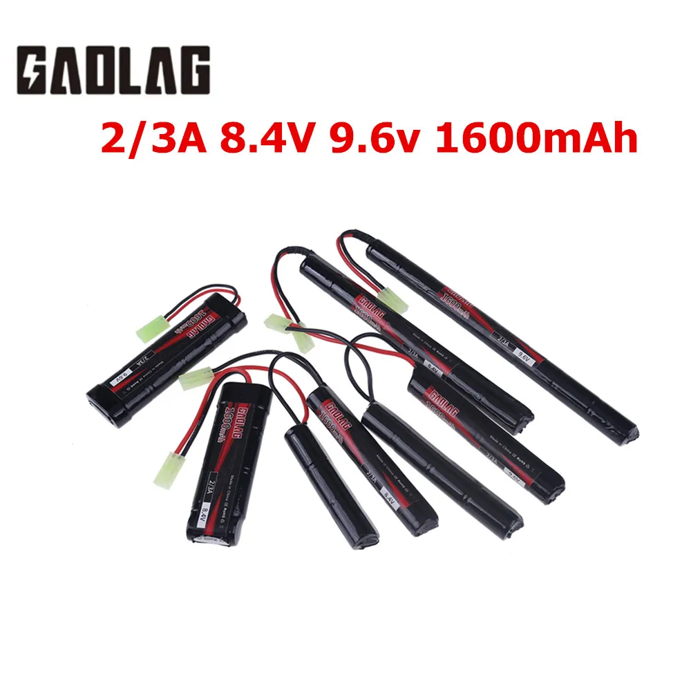 2/3A 8.4V 9.6v 1600mAh Battery with Mini Tamiya connector And USB Charger for Airsoft Guns Toy Parts