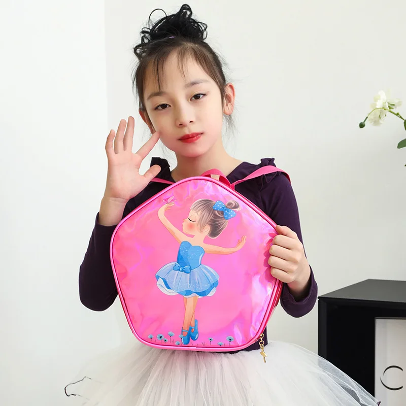 Kids Girls Glitter Laser Ballet Dance Bags Toddler Latin Kindergarten Backpack Fashion Cartoon Children Princess School Backpack