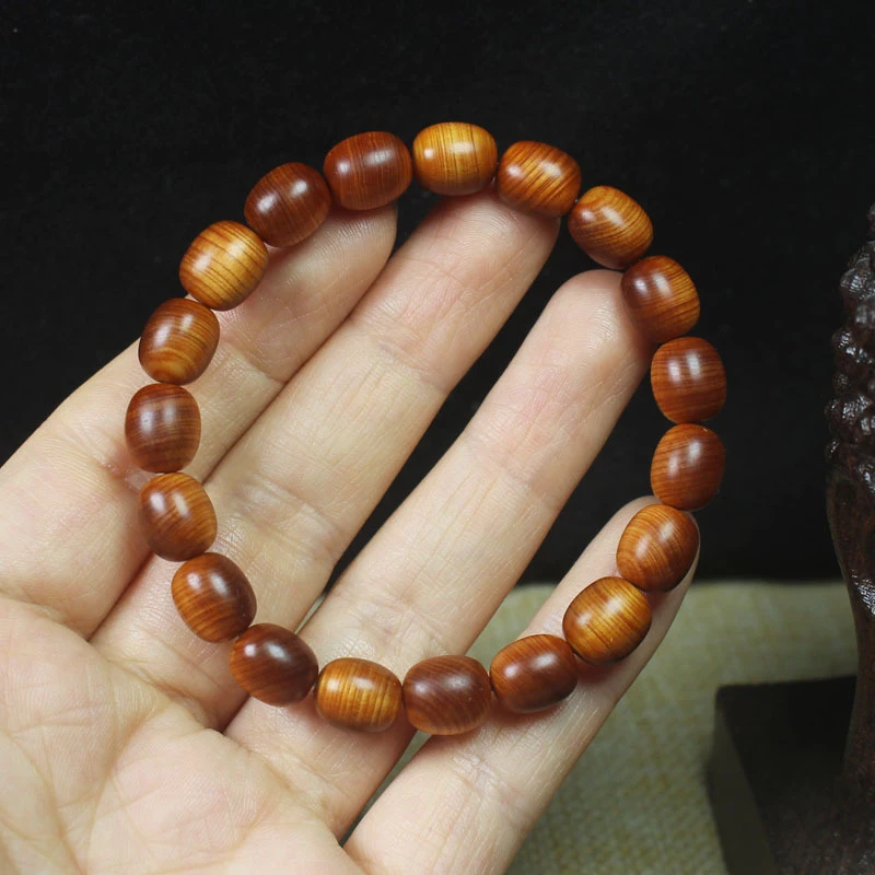 

Bamboo wood high-oil rice 8*10 bracelet, unisex Buddhist prayer beads jewelry