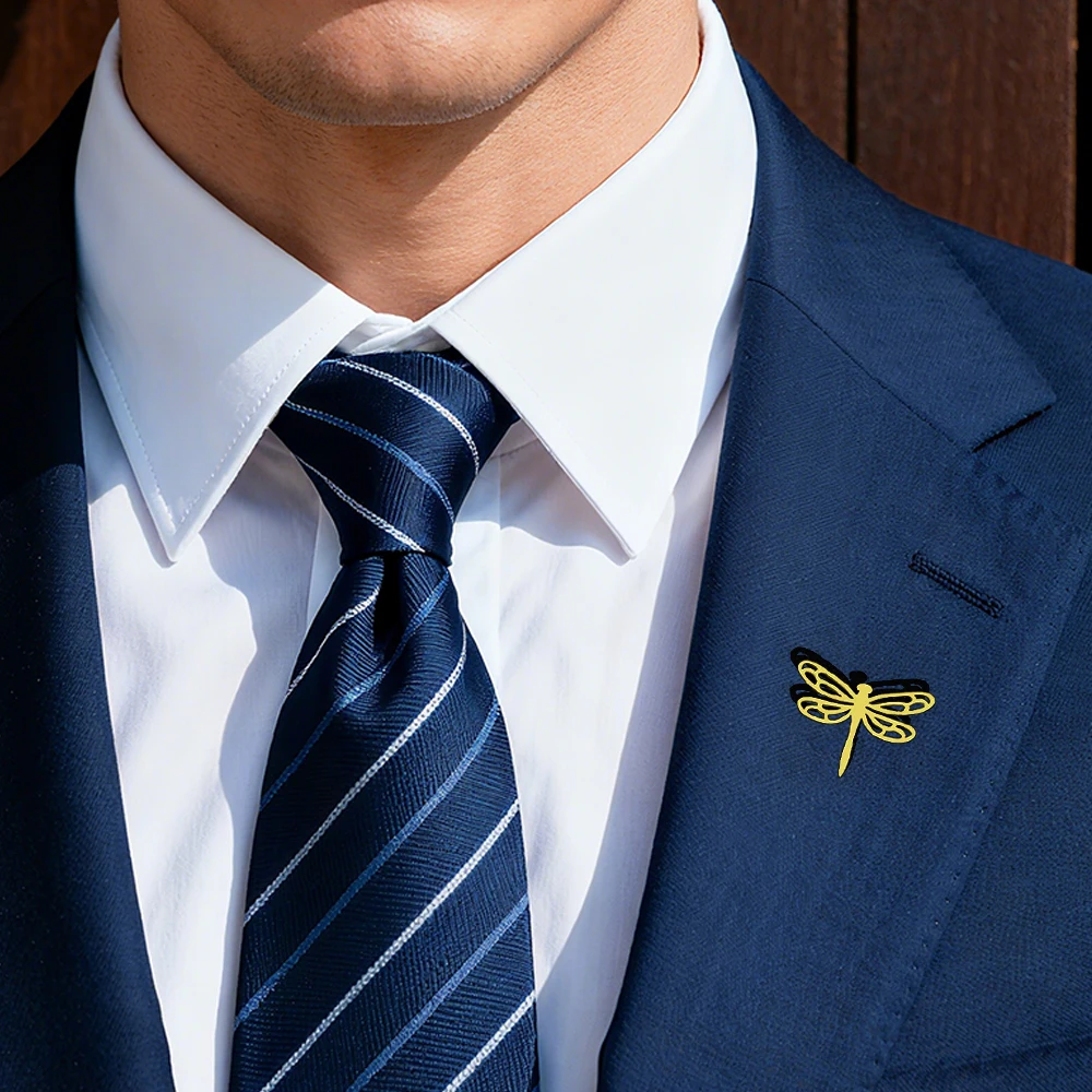

Creative Dragonfly Stainless Steel 18K Metal Brooch, Fashion Lapel Pin, Clothing and Bag Accessory, Fun Gift for Friends