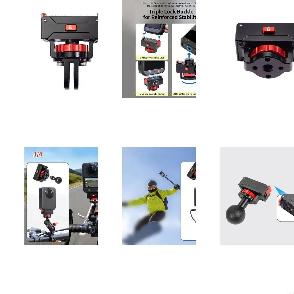 

193A Camera Mount Base Fast Release Adapter With Inivisble Cable Routing For Panoramic Photoshoots Black