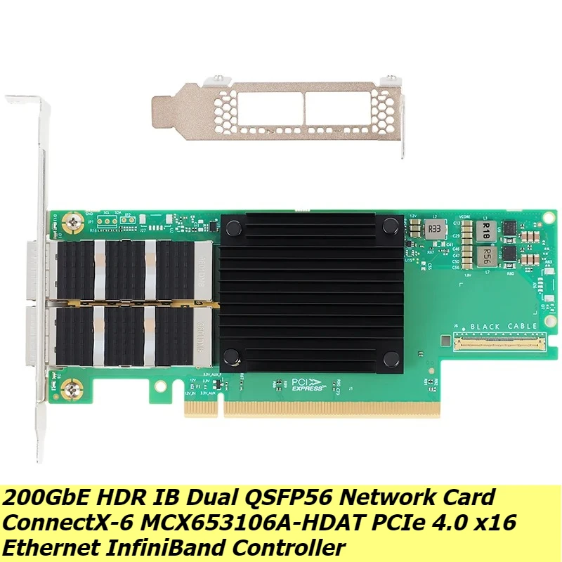 Brand New MCX653106A-HDAT ConnectX-6 200GbE HDR InfiniBand Ethernet Card 2 QSFP56 Port PCIe 4.0 x16 Storage Network Adapter