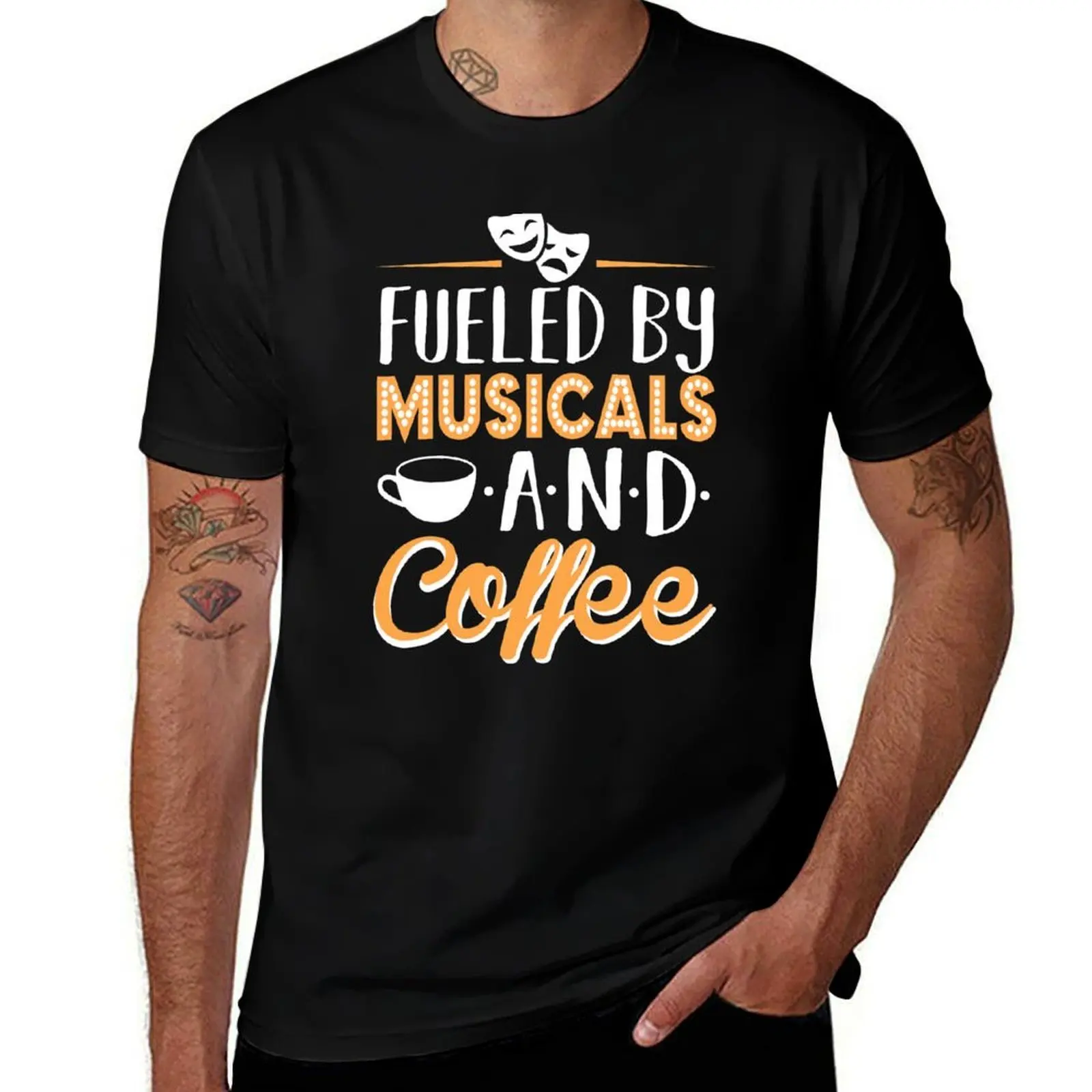 Fueled by Musicals and Coffee T-Shirt Minimal Art Print T-Shirt