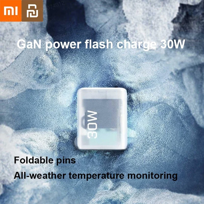 Xiaomi Youpin 30W GaN-oplader Snel opladen Type C Smart PD Snelle oplader Opvouwbare pinnen De hele dag temperatuurbewakingslader