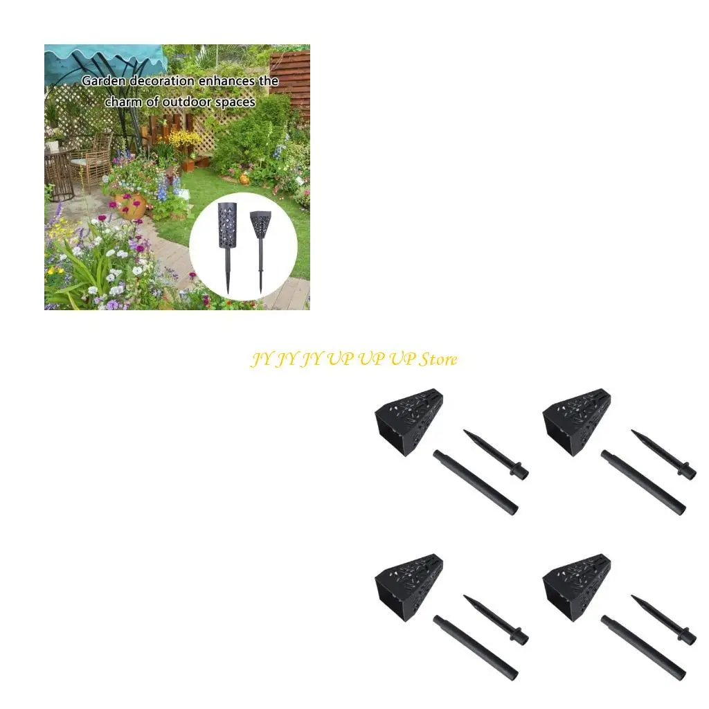 B2RF 주 헤드 스톤즈 꽃 홀더 묘지 꽃을위한 날씨 저항성 플라스틱 꽃병 묘비 마커 블랙