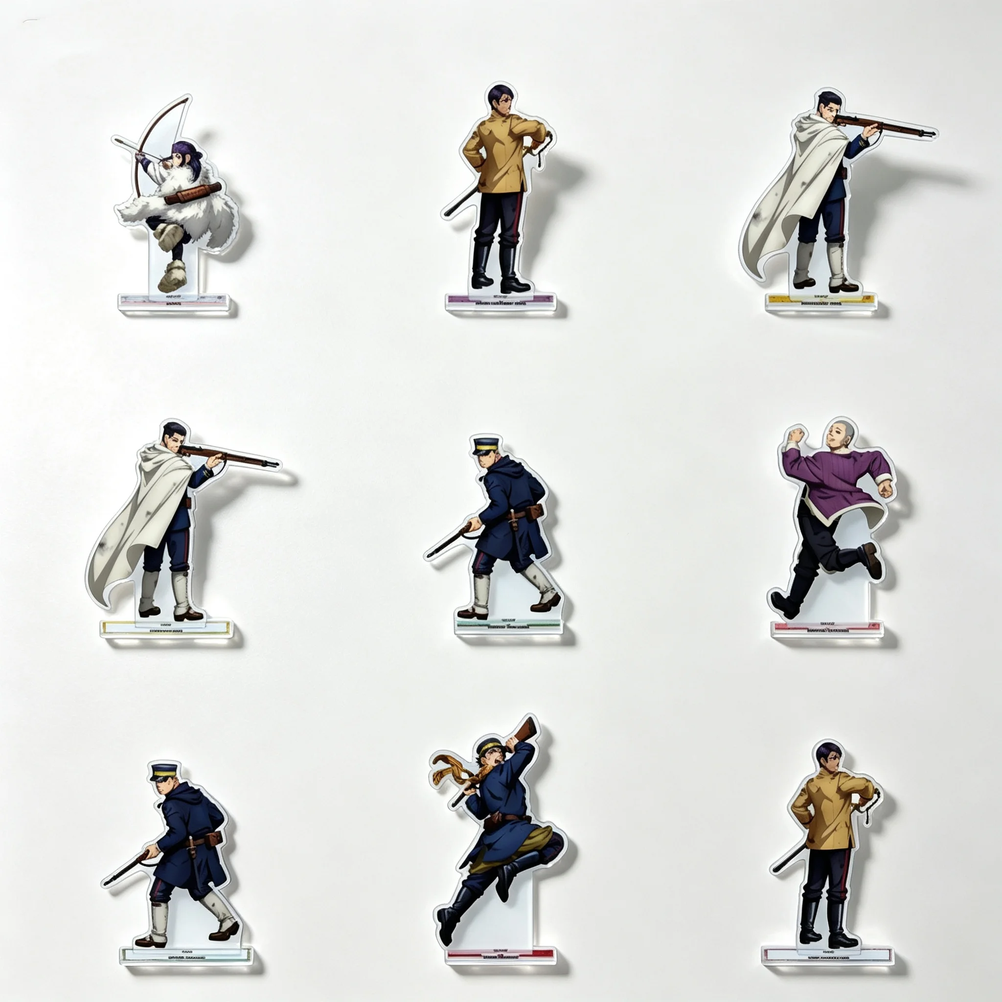 Anime Golden Kamuy Battle Shadow Ver Ogata Hyakunosuke Asirpa Acrylic Stand Figure Model Plate Keychains Desk Decor