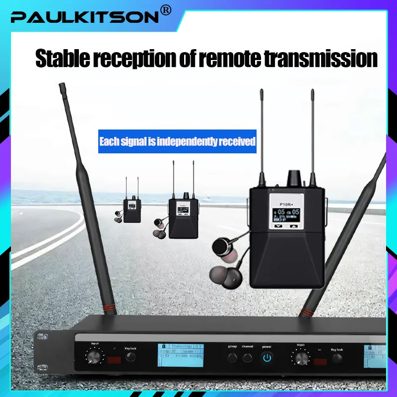 Paulkitson PSM600 In-Ear Monitor System Dual Channel Stage Personal Wireless In-Ear Monitor Digital DSP Stereo Sound Processor