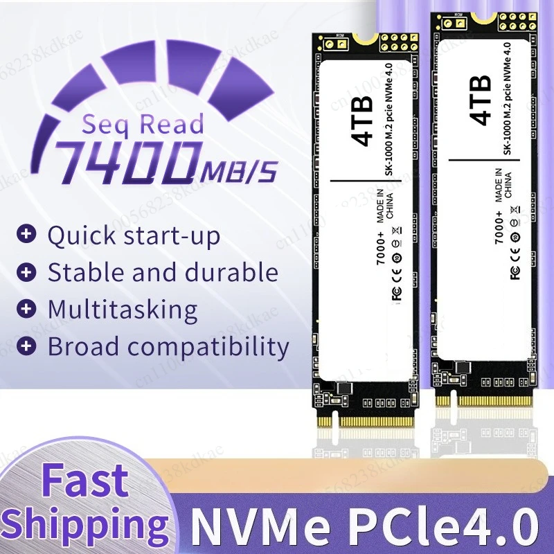 2280 NVMe PCIe 4.0 SSD, High‑Speed Internal Solid State Drive for Laptop, Available in 512GB 1TB 2TB Capacities