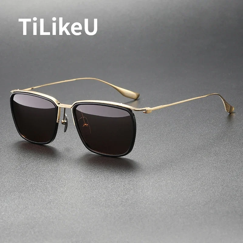 

Classic Pure Titanium Acetate Frame Fashion Polarized Sun Glasses Men Outdoor Leisure UV400 Summer Travel Protection Sunglasses