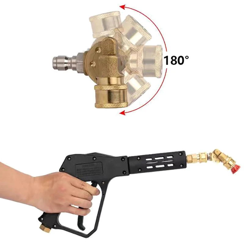 Lave-auto haute pression avec 5 buses de pulvérisation, connexion cuivre, 1/4 ", allergique rapide, couremplaçant à distance, adaptateur réglable