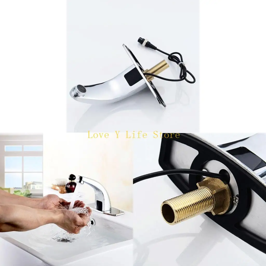 

L74C Infrared-Sensor Faucet Automatic Touchless Sink Faucets Inductive Water Tap Kitchen Bathroom Deck Mounted Tap