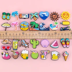 1 adet PVC yaz tarzı ayakkabı Charms plaj tatil ayakkabı süslemeleri Pins kadın erkek çocuklar Sandal Clog tokaları aksesuarları hediyeler