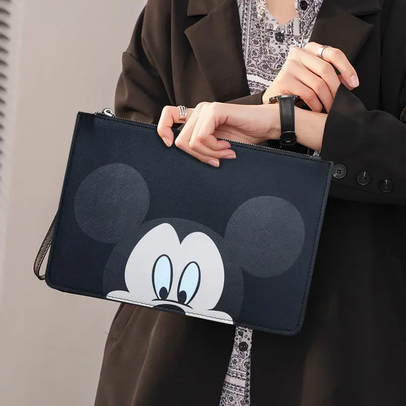 MINISO Printed Mickey Bag 2023 New Clutch Bag Personality Envelope Bag Girls Coin Purse Wallets for Women Ladies Free Shipping