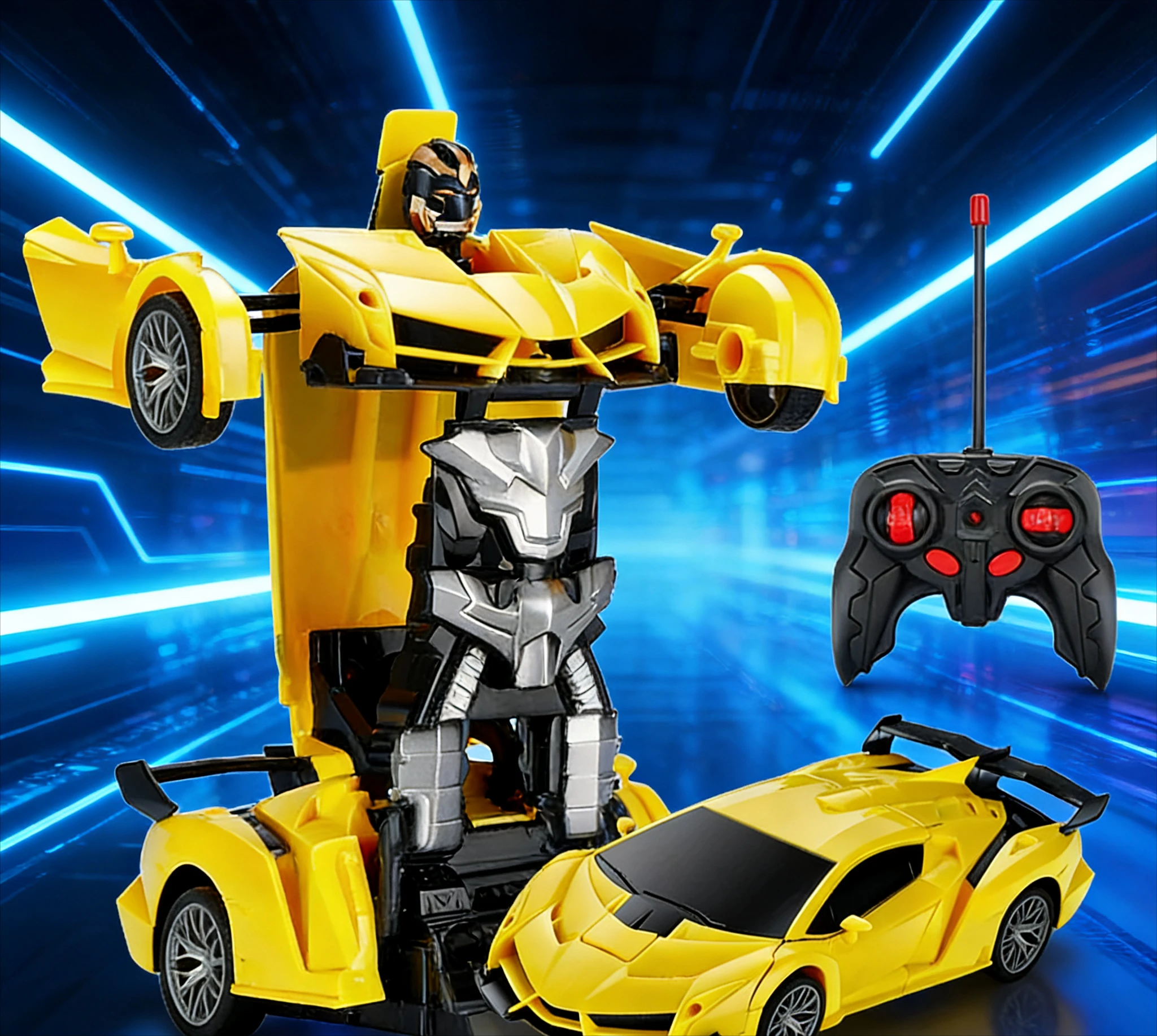 سيارة التحول الروبوتية الرائعة 2 في 1 RC - لعبة السيارة الرياضية الكهربائية للتحكم عن بعد للأولاد