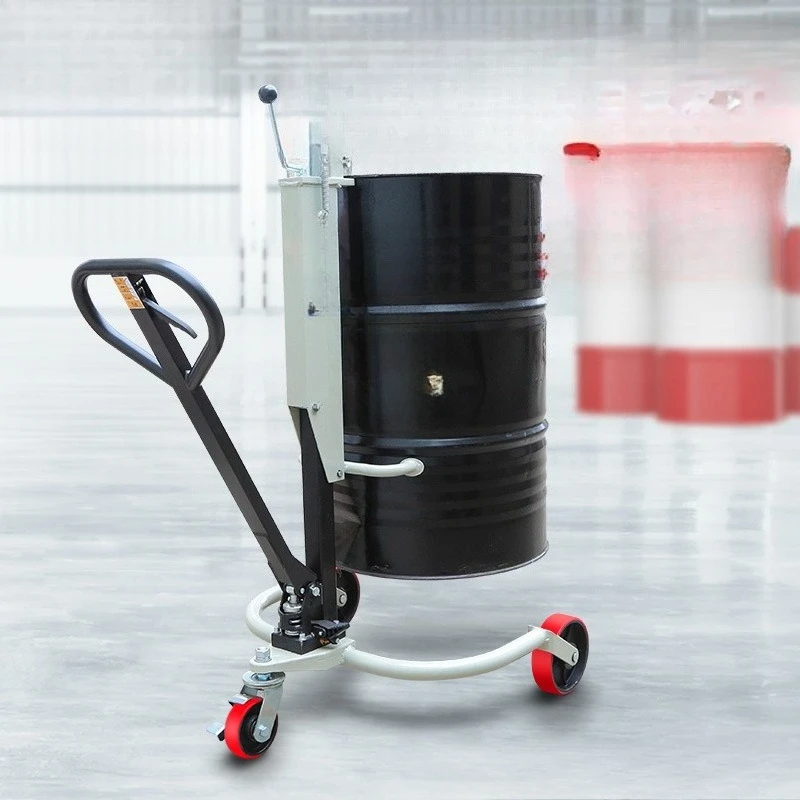 

Handling forklift Hangcha HCL hydraulic oil drum Hangzhou manual cart DT350 loading