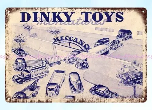 1950 Dinky Toys Miniatures cars trucks metal tin sign elegant home decor