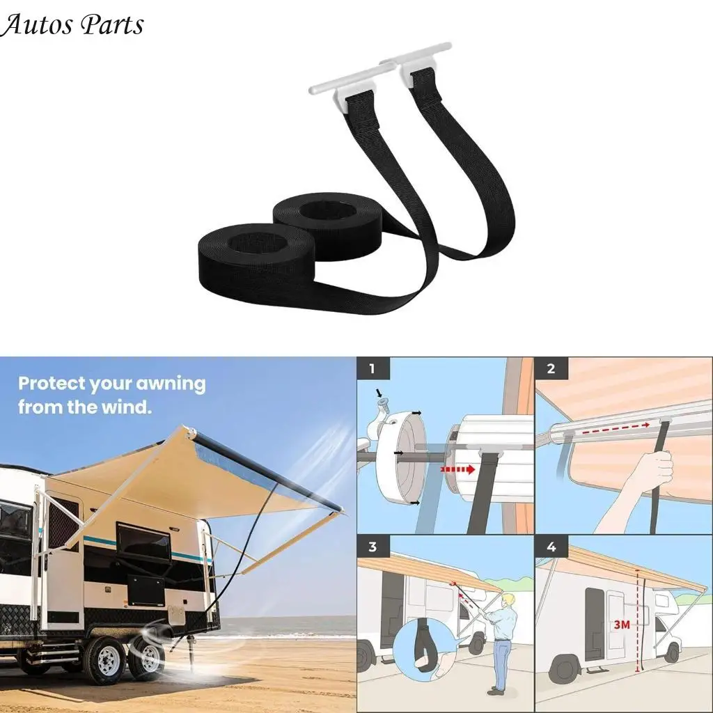 

57BA Nylon RVs Awning Straps Roll Up Stabilizer Camping Pull Down Straps Accessory