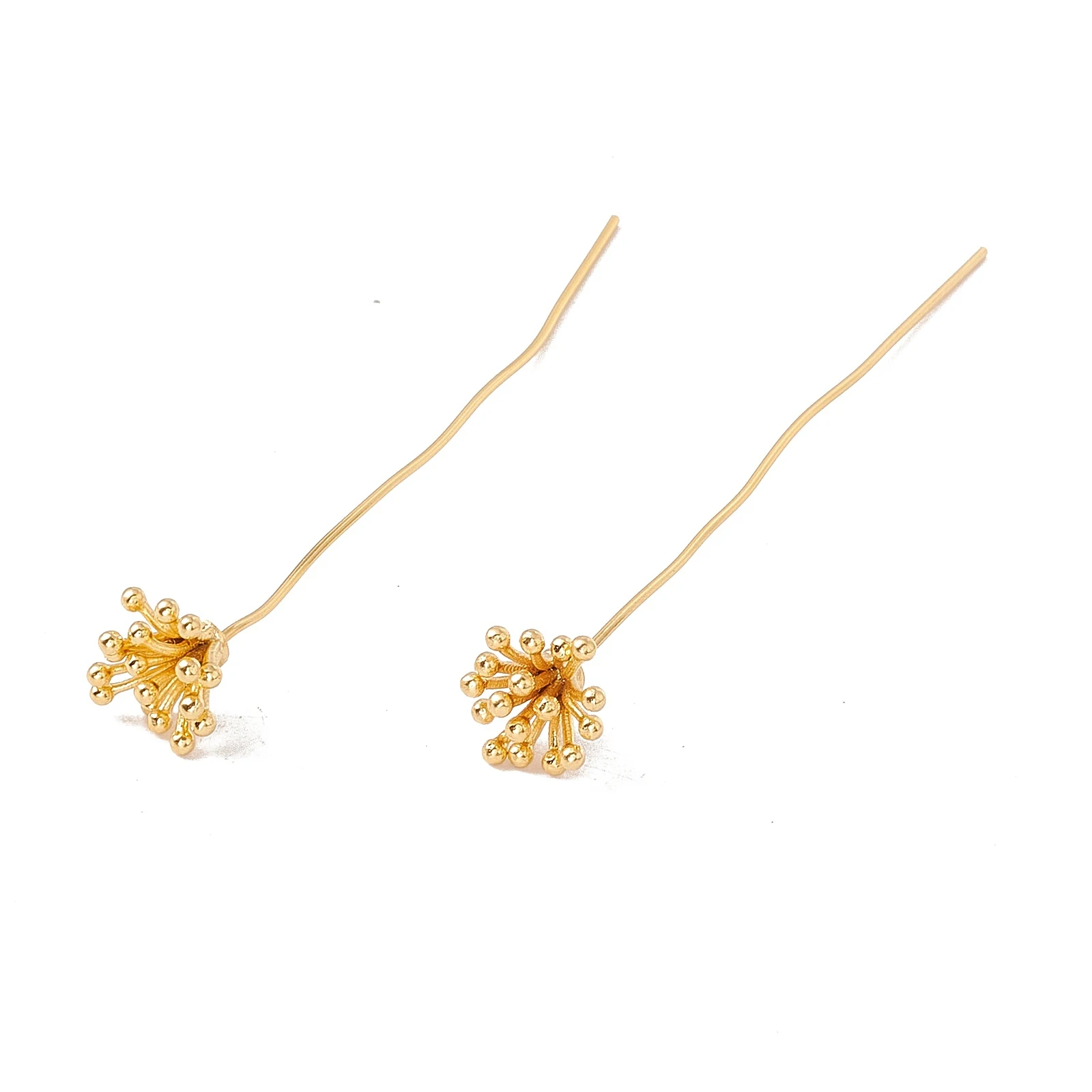 10pcs Brass Flower Head Pins Goldeb 56mm Pin: 21 Gauge(0.7mm) for DIY Jewelry Earring Finding