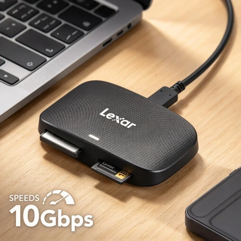 Lexar RW520 Dual Slot Card Reader CFexpress Type B SD UHS-II USB3.2 Gen2 10Gbps Camera Memory Adapter