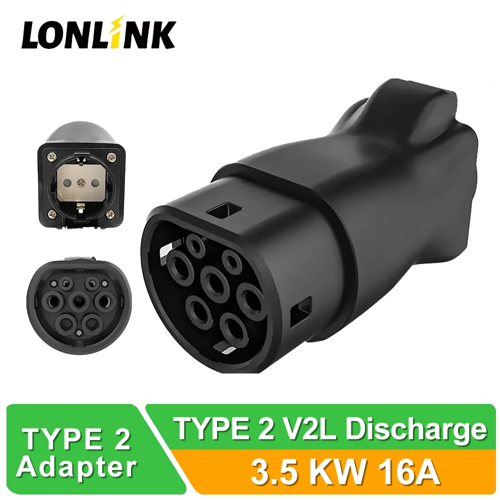 Scaricatore LONLINK V2L per adattatore per cavo EV a scarica di auto Type2 per veicolo BYD per caricare l\'adattatore per veicoli con scaricatore di