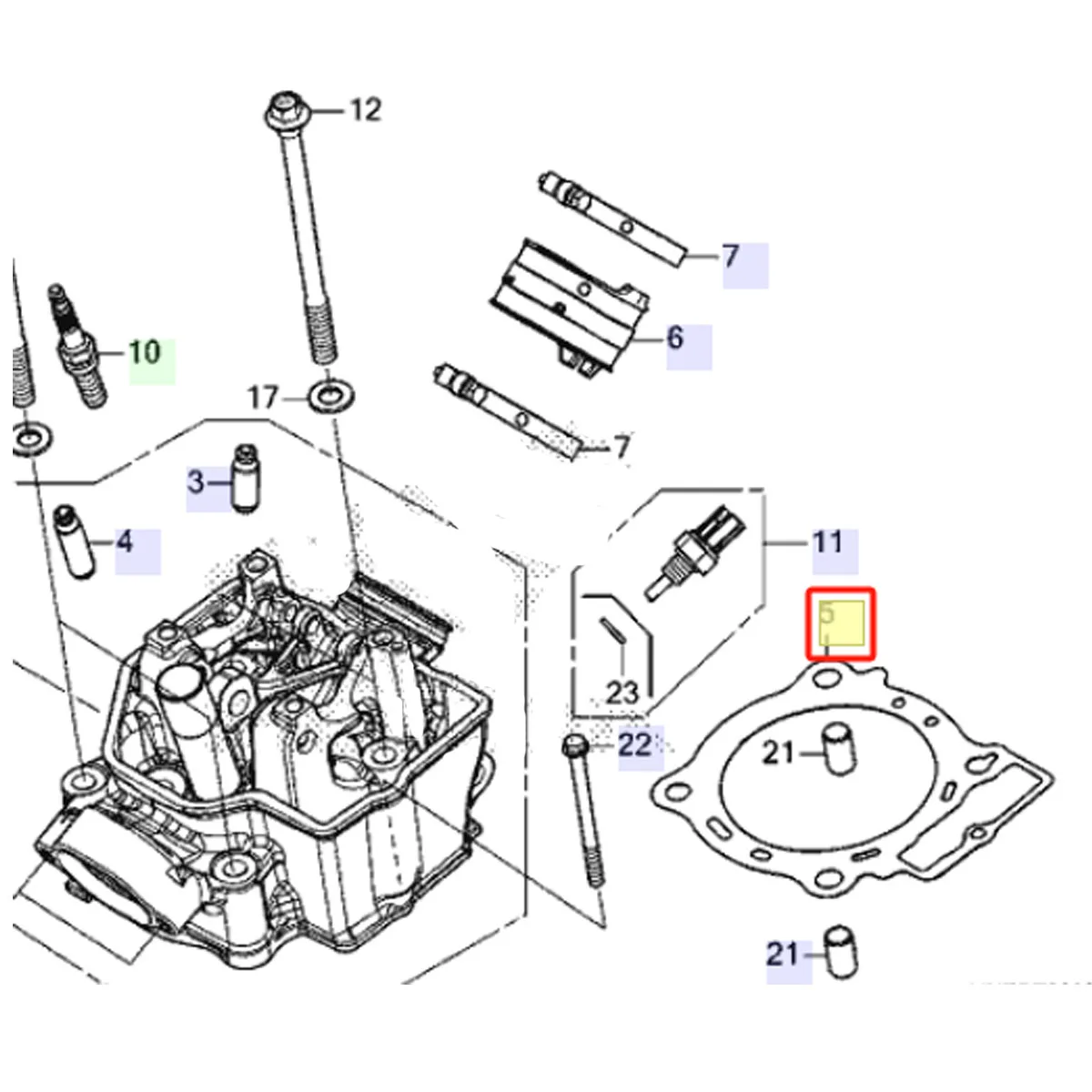 OZOEMPT Gasket, cylinder For CRF450R CRF450RX 2023 Replace OEM:12251-MKE-AF1 12251-MKE-AS1 image 6