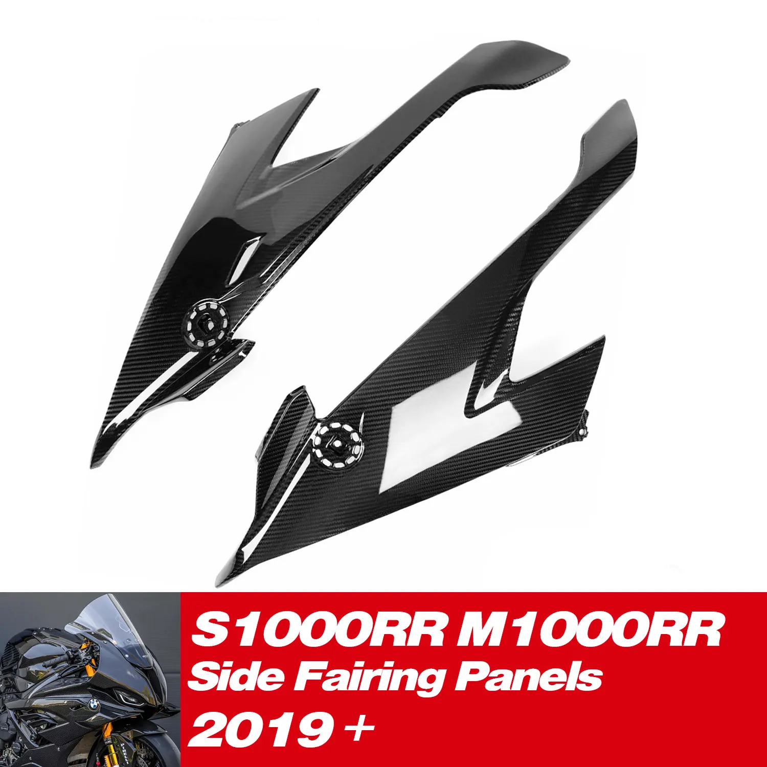 

Gokom Carbon Fiber Side Fairing Panels For BMW S1000RR / M1000RR 2019 20 21 2022