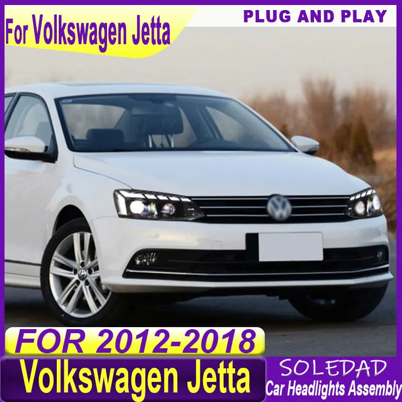 Car Headlight Assembly  For Volkswagen Jetta 2012 2013 2014 2015 2016 2017 2018 SAGITAR DRL Brake Turn Signal LampAssemblies