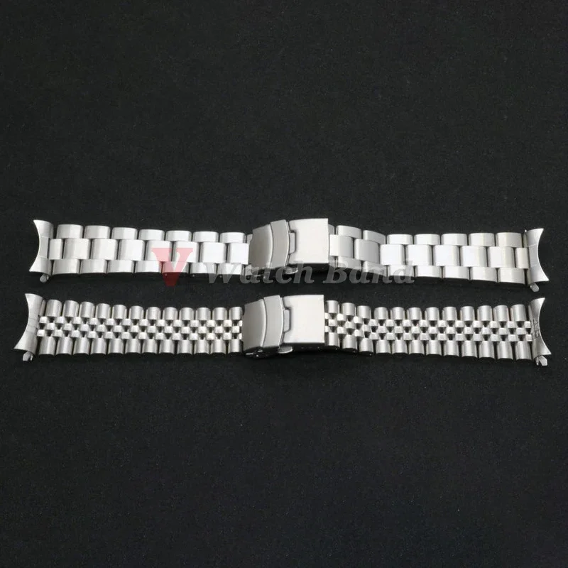 316L Solid Stainless Steel Watch Band for Seiko SKX007 Jubilee Oyster Bracelet Curved End Strap Men Watch Accessories 20mm 22mm